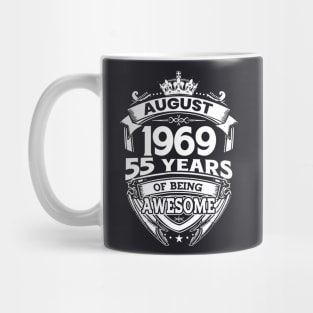 August 1969 55 Years Of Being Awesome 55th Birthday Mug